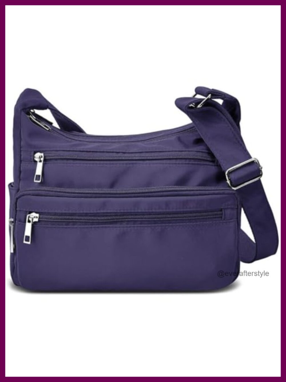 RFID Nylon Multi Pocket Crossbody Bag Lightweight Travel Purse